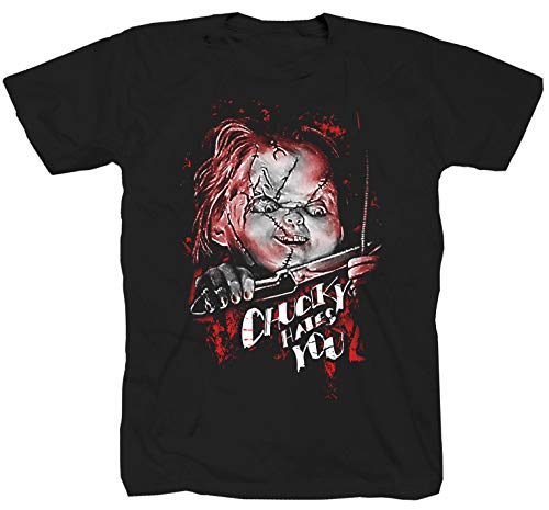 Chucky Splatter Slasher Halloween Horror Film Serie Nightmare ES schwarz T-Shirt Shirt 3XL XXXL von Tex-Ha
