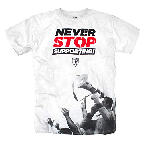 PG Wear Never Stop Support Fanatic Ultras Weiss T-Shirt (3XL) von Tex-Ha