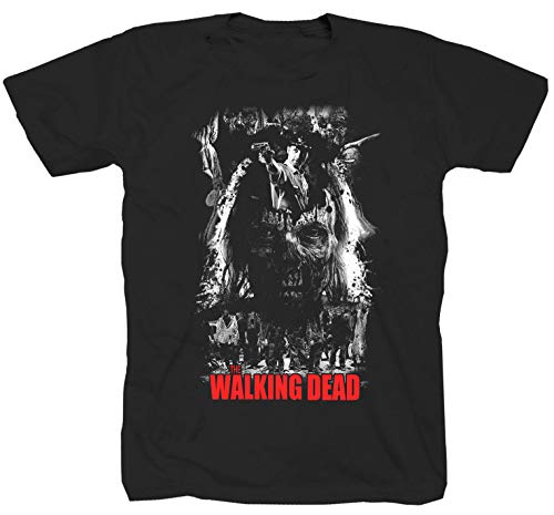 TWD Zombie Horror Serie Film Walking Dead Halloween Splatter schwarz T-Shirt Shirt XL von Tex-Ha