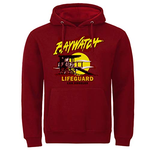 Tex-Ha Amerika Serie A-Team Knight Rider Oldschool Lifeguard Baywatch USA Magnum Kapuzenpullover Hoodie rot Sweatshirt 3XL XXXL von Tex-Ha