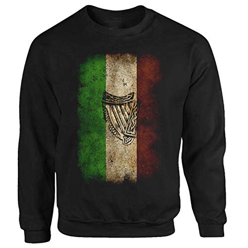 Tex-Ha Ireland Flag Irland Fahne Dublin schwarz Sweatshirt Pullover (2XL) von Tex-Ha