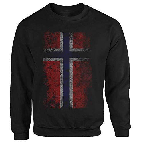 Tex-Ha Norwegen Fahne Wikinger Vikings Angler Angeln Fisch Lachs Schweden Island Irland Schottland Sweatshirt Pullover XXL von Tex-Ha