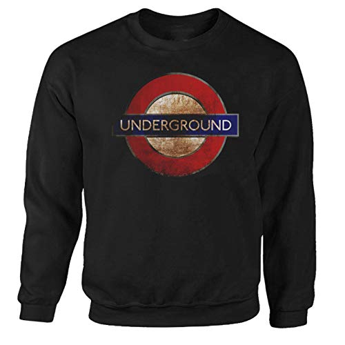 Tex-Ha Underground London England Tourist Rock Punk Union Jack Mafia Ultra Heavy Metal Musik schwarz Sweatshirt Pullover L von Tex-Ha