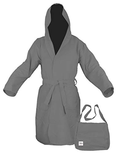 Tex family Technischer Bademantel PODDY aus Mikrofaser grau - XXL von tex family