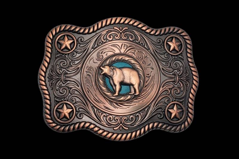 3-1/2 "x 4-1/2" Bärenschnalle Antik Kupfer 3-1/2 "x 4-1/2" Bärenschnalle Antik Kupfer von TexHAs