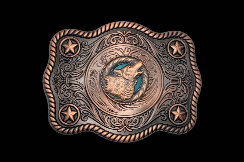 3-1/2 "x 4-1/2" Wolfskopfschnalle Acp 3-1/2 "x 4-1/2" Wolfskopfschnalle Acp von TexHAs