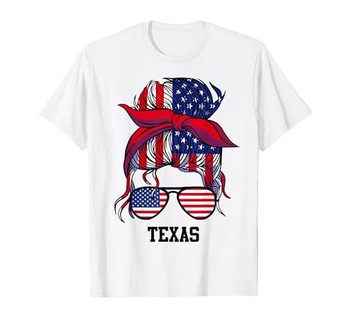 Bandana Kopftuch Sonnenbrille Mädchen Texas T-Shirt von Texas American Flag Patriotic Babe