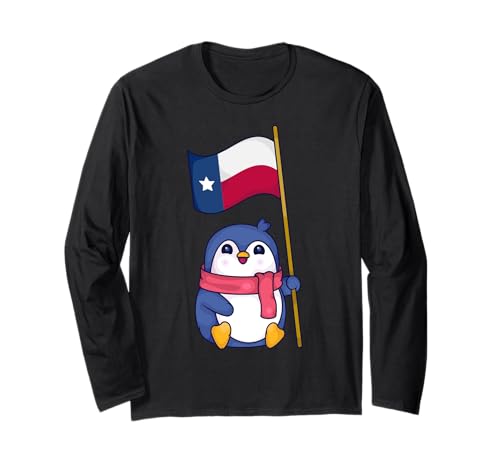 Texas Lover Texas-Flagge für Kinder, niedliche Pinguin-Liebhaber Langarmshirt Texas Lover Texas-Flagge für Kinder, niedliche Pinguin-Liebhaber Langarmshirt von Texas Gifts For Men & Women