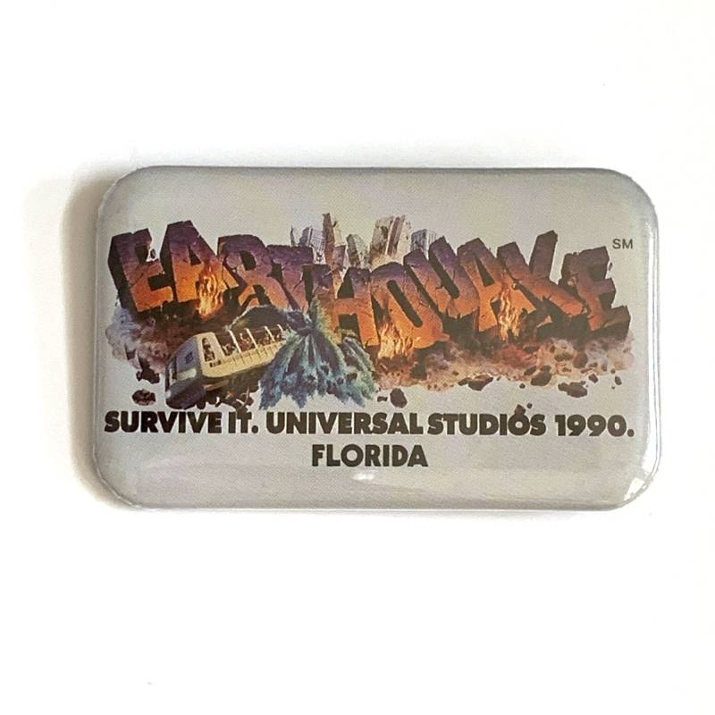 1990Er Jahre 1990 Aufdruck Button Pin Metall Rechteck Survive It Universal Studios Florida von TexasGalTreasures