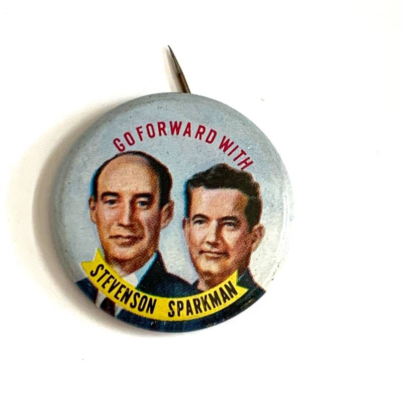 Go Forward With Stevenson Sparkman Pinback Button Pin Vintage 1952 von TexasGalTreasures