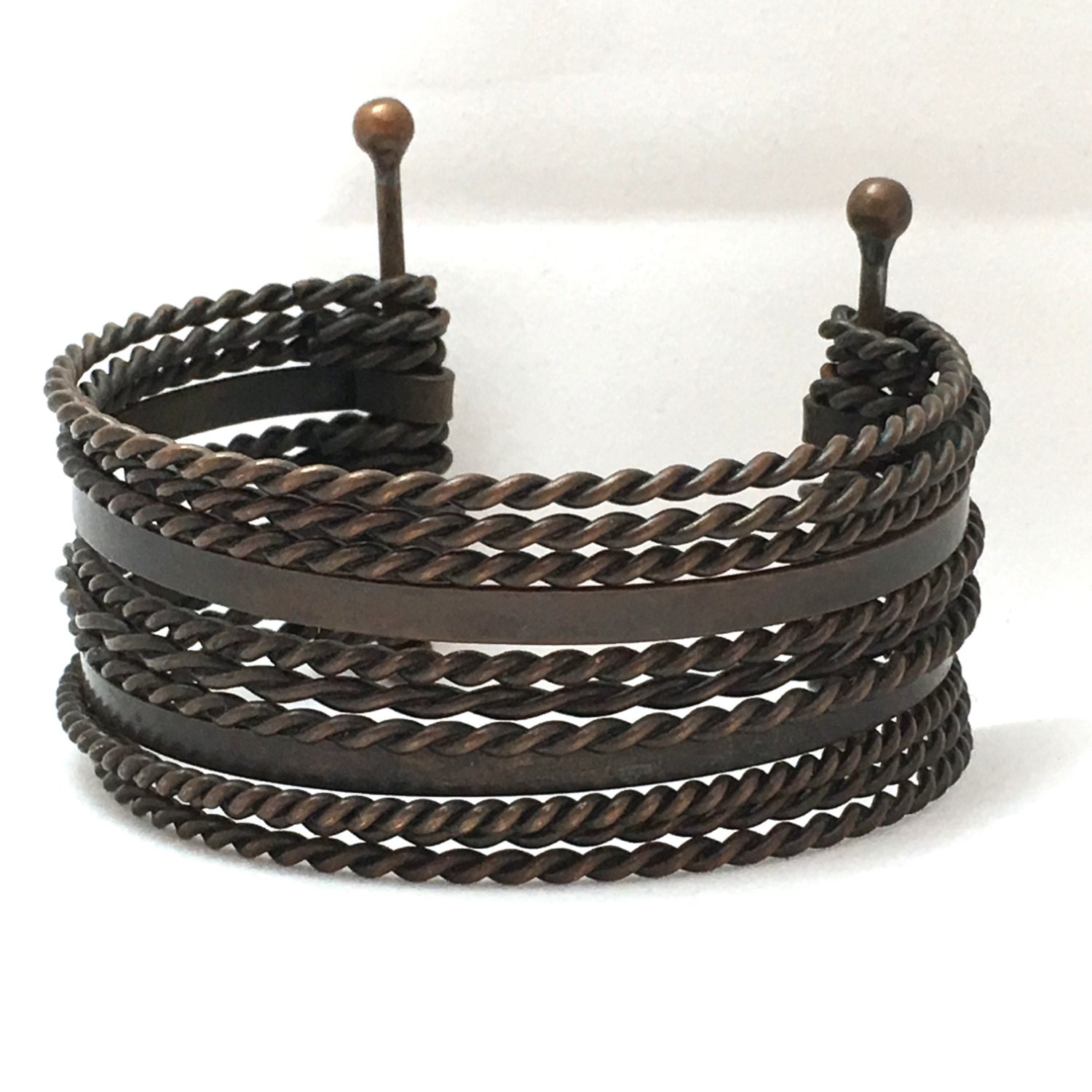 Mehrreihiges Draht-Manschettenarmband, 10-Reihiges Manschettenarmband, Offenes Manschettenarmband Aus Angelaufenem Metall, Metallarmreifen von TexasGalTreasures