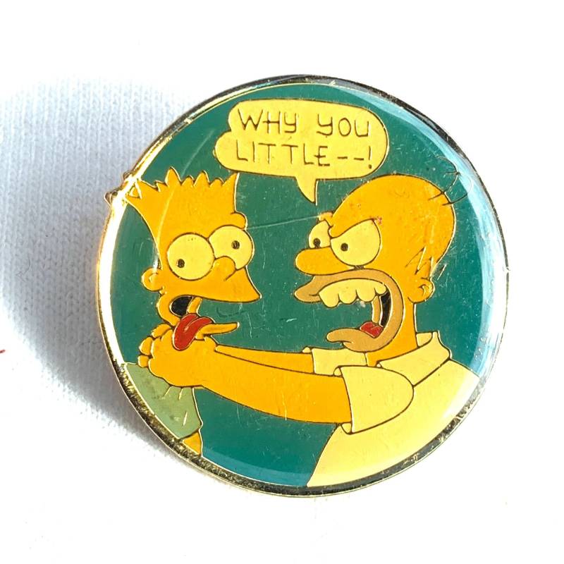 Simpsons Why You Little Pinback Button Pin Homer Bart Simpson von TexasGalTreasures