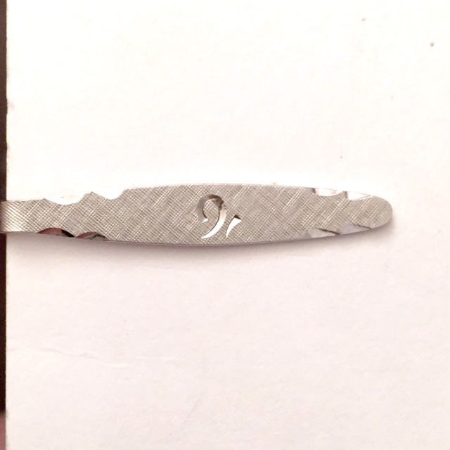 Swank Silber Ton Geätzt Krawatte Bar Abgerundete Kante Oval 1, 75 ", Krawattenverschluss von TexasGalTreasures