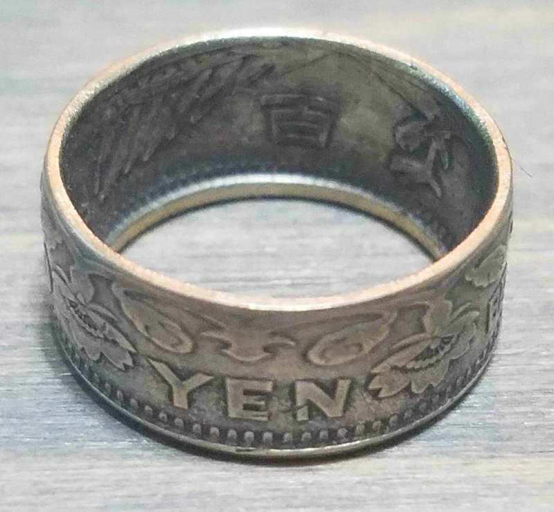 100 Yen Silber Phoenix Münzring von TexleyCoinRings
