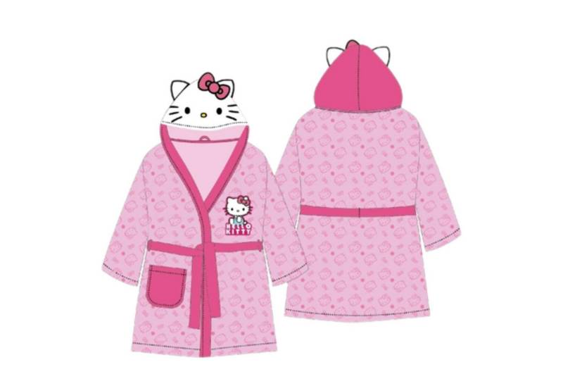 Textiel Trade B.V. Kinderbademantel Hello Kitty Bademantel mit Kapuze Gürtel & Tasche für Mädchen Rosa, Polyester von Textiel Trade B.V.