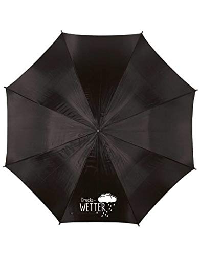 Textildruck Richter BLACK LABEL GRAFX Regenschirm Automatik Stockschirm mit Kunststoffgriff mit Spruch Drecks Wetter Regen Wolke (royal-blau/weiß) von Textildruck Richter