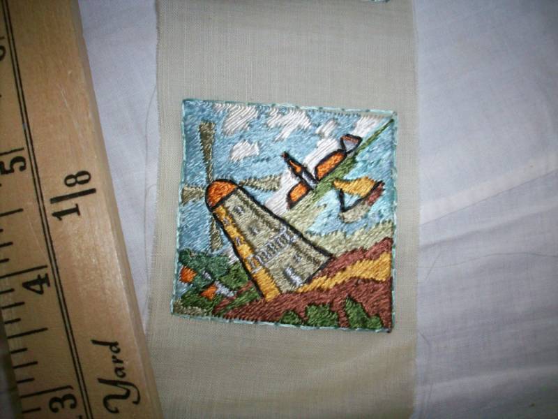 Antike Handlook Applikation Einer Szene in Holland von TextileArtLace