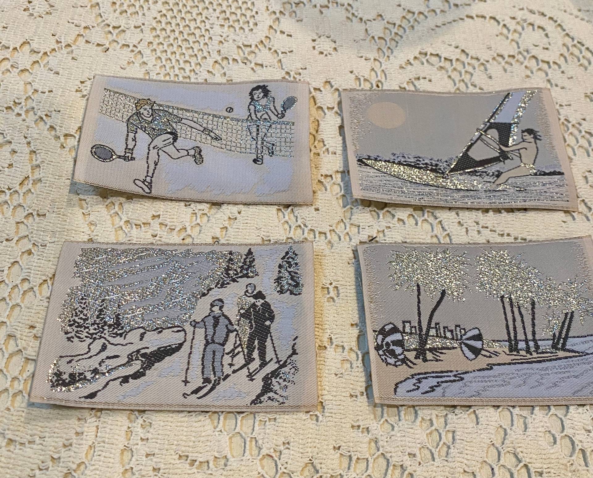 Vintage Aufnäher 1950Er Jahre Silber 4 Designs von TextileArtLace