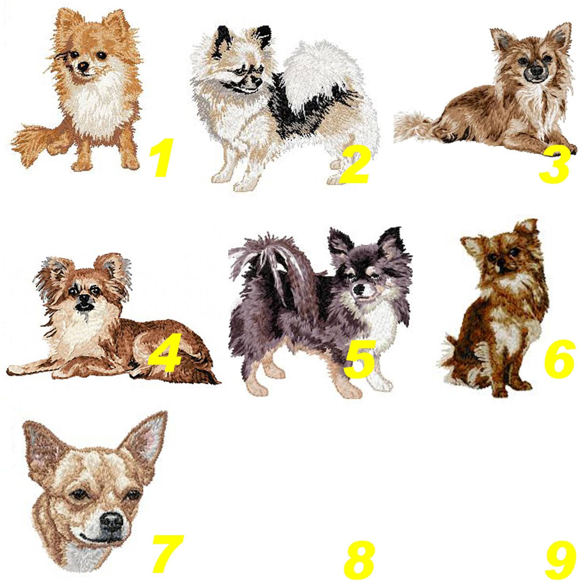 Chihuahua, Wappen, Gestickter Aufnäher, Hunderasse, Langhaar-Chihuahua, Maschinenstickerei, Aufbügeln, Nähen, K9, Chihuahua-Mutter, Von Team Numérik von TextilePersonnalise