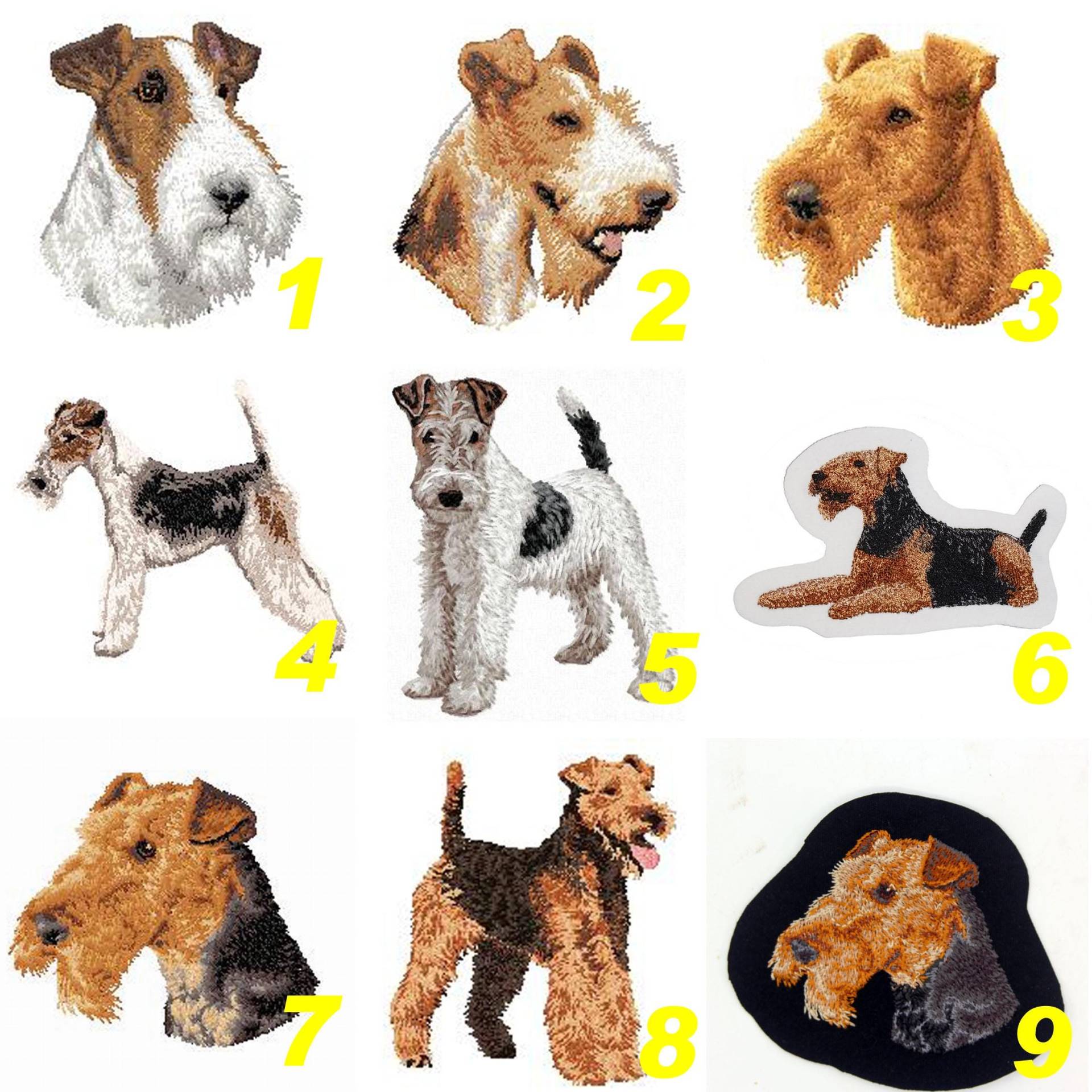 Foxterrier, Airedale, Geschenk Für Airedale-Liebhaber, Wappen, Gestickter Aufnäher, Maschinenstickerei, Aufbügeln, Nähen, K9, Von Team Numérik von TextilePersonnalise