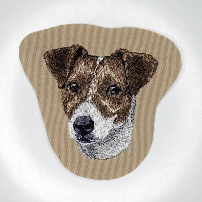 Jack Russell, Wappen, Gestickter Aufnäher, Russell Terrier, Maschinenstickerei, Hundestickerei, Aufbügeln, Nähen, K9, Von Team Numérik von TextilePersonnalise