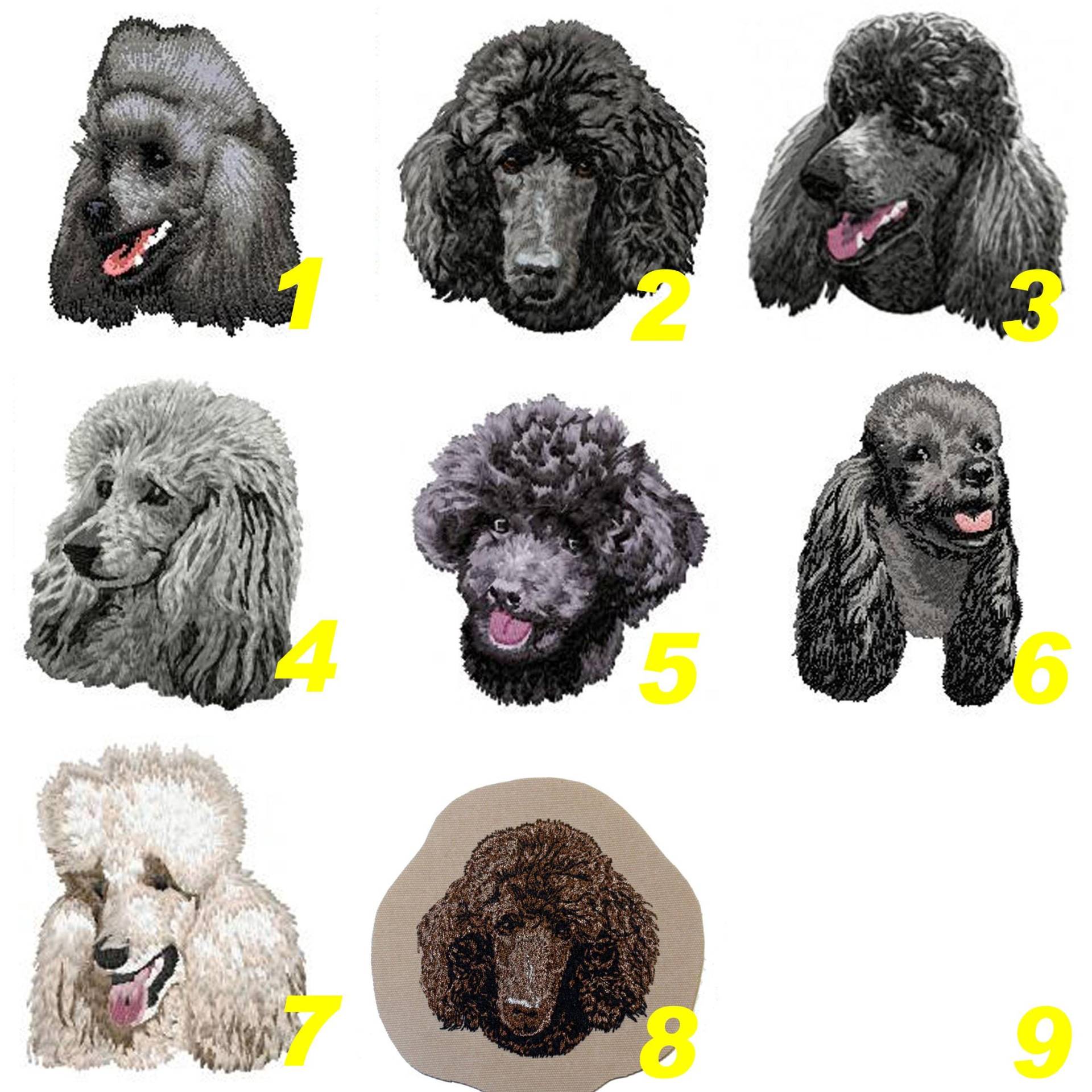 Pudel, Wappen, Gestickter Aufnäher, Hundestickerei, Maschinenstickerei, Aufbügeln, Zum Nähen, Pudelmama, Pudelpapa, K9, Von Team Numérik von TextilePersonnalise