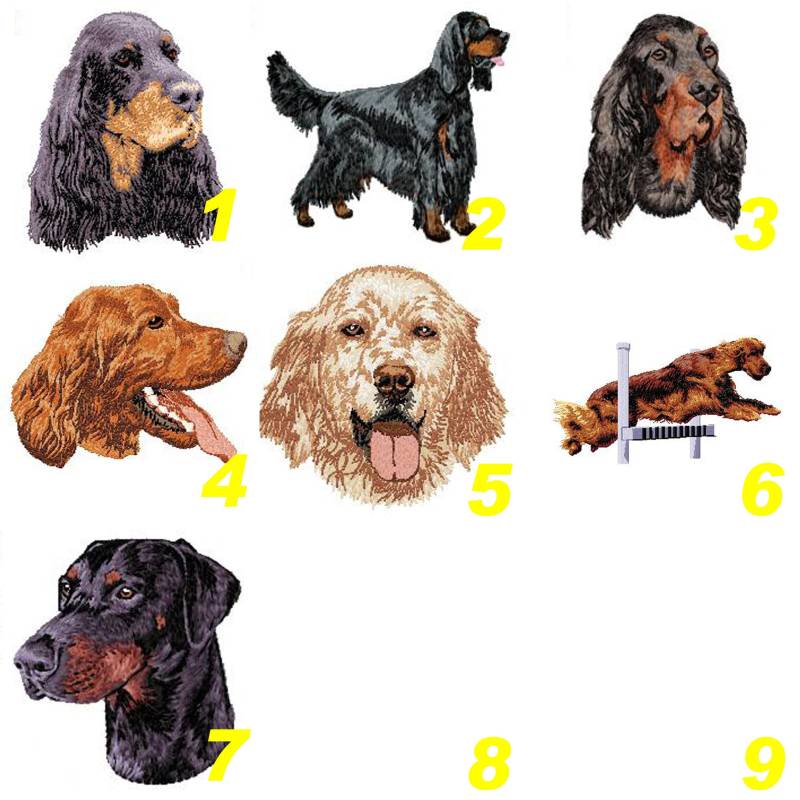 Setter, Gordon Dobermann, Bestickter Aufnäher, Maschinenstickerei, Hundestickerei, Agility, Team Numérik von TextilePersonnalise