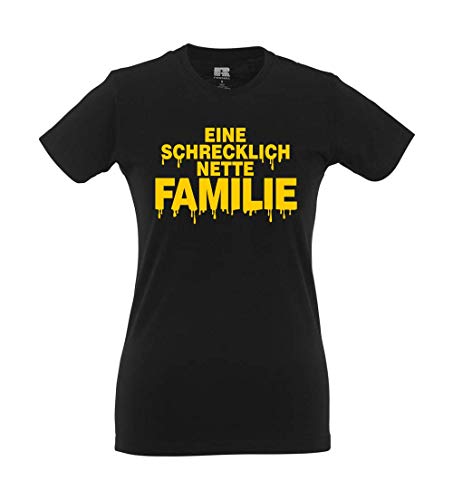 Girlie-Shirt - Eine schrecklich Nette Familie (Schwarz, L) von Textilhandel Hering