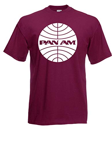 T-Shirt - Airline - Pan Am Logo (Bordeaux, L) von Textilhandel Hering