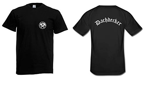 T-Shirt - Dachdecker (Schwarz, 4XL) von Textilhandel Hering