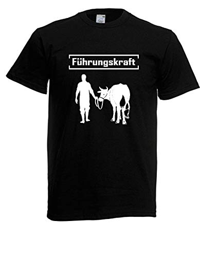 T-Shirt - Führungskraft Kuh (Schwarz, 3XL) von Textilhandel Hering