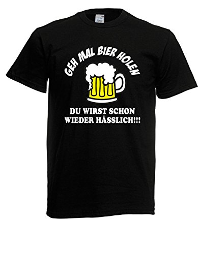 T-Shirt - GEH mal Bier Holen (Schwarz, L) von Textilhandel Hering