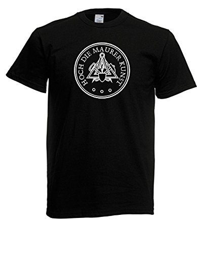 T-Shirt - HOCH DIE Maurer Kunst Zunftwappen Logo (Schwarz, 3XL) von Textilhandel Hering