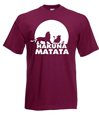 T-Shirt - Hakuna Matata (Bordeaux, L) von Textilhandel Hering