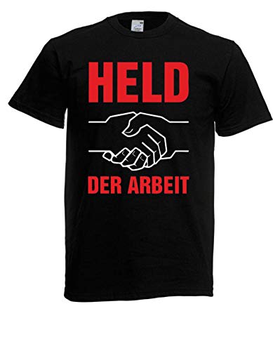 T-Shirt - Held der Arbeit (Schwarz, 4XL) von Textilhandel Hering