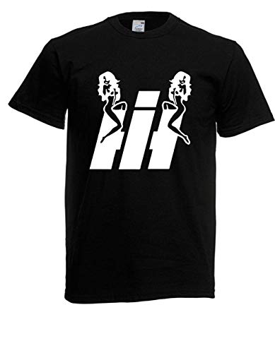 T-Shirt - IHC International Harvester Traktor Lustig Mädchen auf Logo (Schwarz, 4XL) von Textilhandel Hering