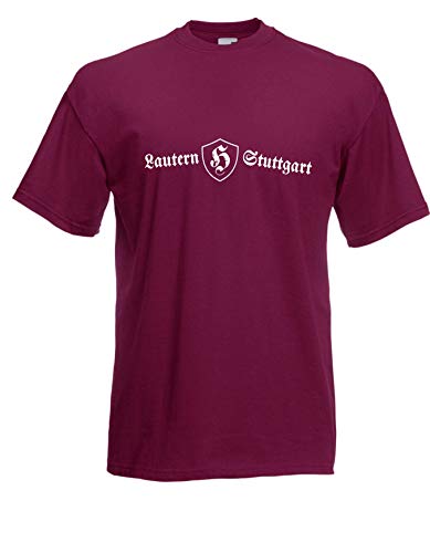 T-Shirt - Lautern & Stuttgart (Bordeaux, XL) von Textilhandel Hering