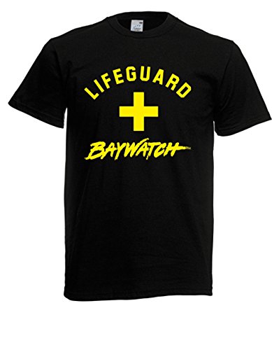 T-Shirt - Lifeguard - Baywatch (Schwarz, 4XL) von Textilhandel Hering