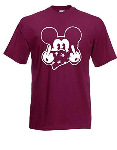 T-Shirt - Mouse Fuck You (Bordeaux, XL) von Textilhandel Hering