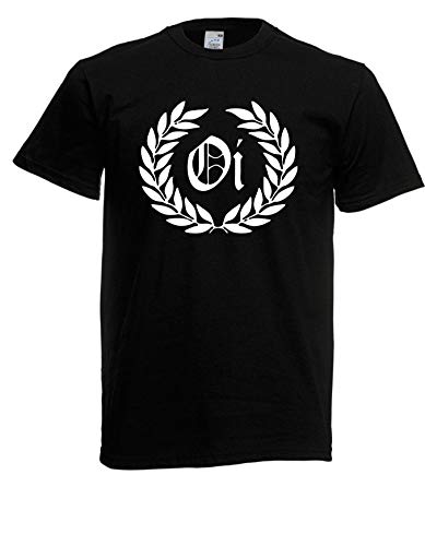 T-Shirt - OI! Lorbeerkranz Punk Hardcore (Schwarz, XXL) von Textilhandel Hering