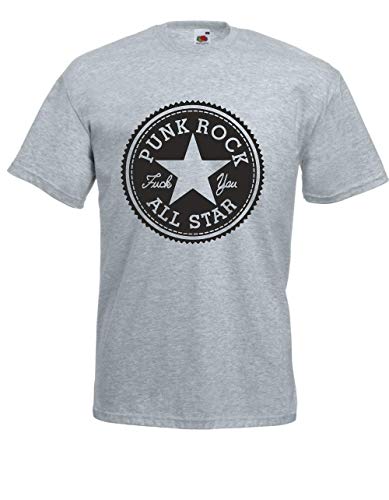 T-Shirt - Punk Rock All Star (Grau, L) von Textilhandel Hering