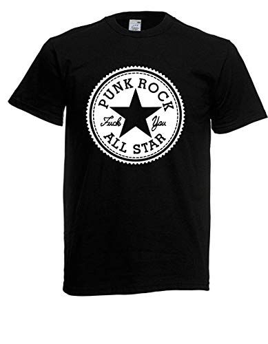 T-Shirt - Punk Rock All Star (Schwarz, 3XL) von Textilhandel Hering