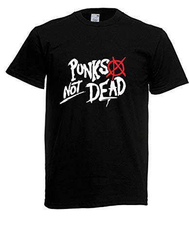 T-Shirt - Punks Not Dead (Schwarz, 5XL) von Textilhandel Hering