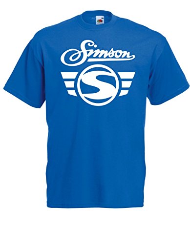 T-Shirt - Simson Logo + Schrift (Blau, M) von Textilhandel Hering