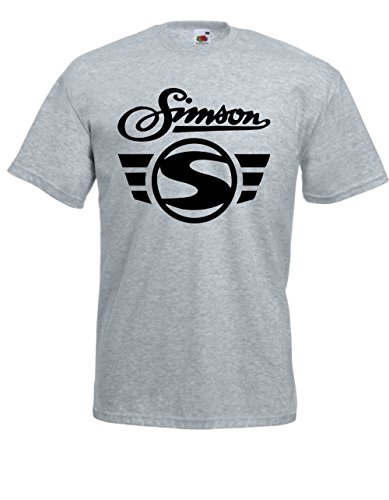 T-Shirt - Simson Logo + Schrift (Grau, L) von Textilhandel Hering