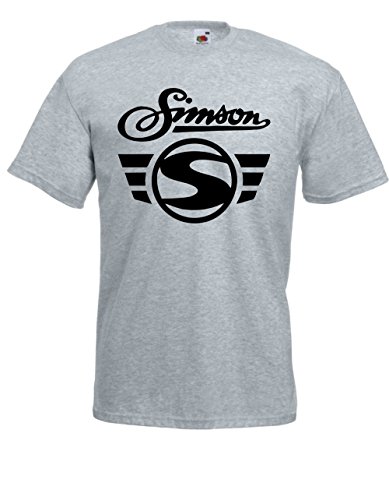 T-Shirt - Simson Logo + Schrift (Grau, M) von Textilhandel Hering