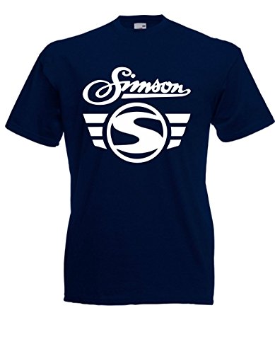 T-Shirt - Simson Logo + Schrift (Navy, L) von Textilhandel Hering