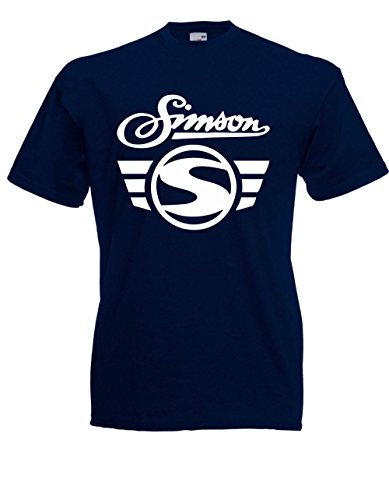 T-Shirt - Simson Logo + Schrift (Navy, M) von Textilhandel Hering