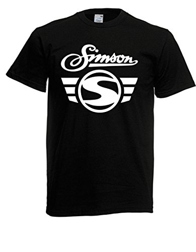 T-Shirt - Simson Logo + Schrift (Schwarz, 4XL) von Textilhandel Hering