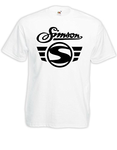 T-Shirt - Simson Logo + Schrift (Weiß, L) von Textilhandel Hering